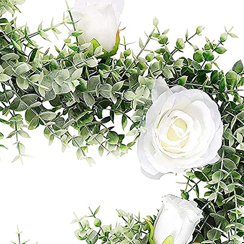 1Packs 5.91ft Artificial Garlands Greenery Garlands Vines Faux Hanging Plants for Wedding Table Arch Wall Party Home Decor 10 Wire Wreath