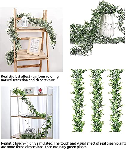 1Packs 5.91ft Artificial Garlands Greenery Garlands Vines Faux Hanging Plants for Wedding Table Arch Wall Party Home Decor 10 Wire Wreath