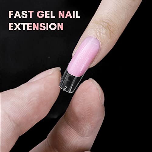 Makartt Nail Dual Forms for Poly Nail Gel 72PCS Square Coffin Clear Nail Molds for Solid Gel Builder Extension Hard Gel for Nails Full Cover Fake Nails Acrylic Nail Forms With Scale Nail Art Supplies