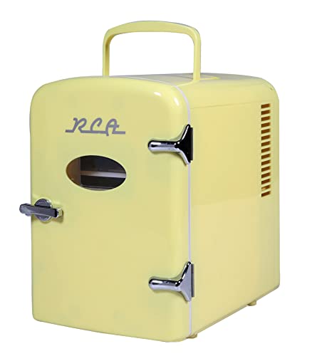 RCA RMIS129-MINT Mini Fridge, Mint, 0.15 cubic feet & RMIS129-YELLOW Mini Fridge, Yellow, 0.3 Cubic Feet