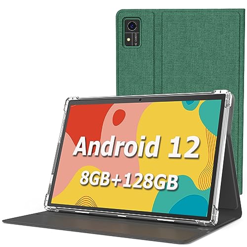 Android Tablet, 10 Inch Android 12 Tablet, 8GB RAM 128GB ROM, 1TB Expand, Android Tablet with 5G WiFi, 4G/LTE, 8000 mAh Battery, Bluetooth 5.0, Dual Camera, FHD IPS Touch Screen, GPS, GMS Certified