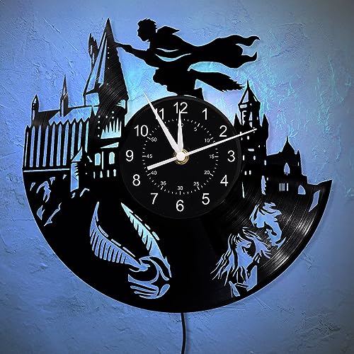 Harry Wall Clock, Harry Fans Gifts Clock, Vinyl Record Wall Decor Creative Hanging Lamp Luminous Night Light, LP Wall Clock 12" CD Quartz Clock, Colorful Neon Night Light (E)