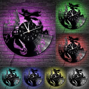 Harry Wall Clock, Harry Fans Gifts Clock, Vinyl Record Wall Decor Creative Hanging Lamp Luminous Night Light, LP Wall Clock 12" CD Quartz Clock, Colorful Neon Night Light (E)