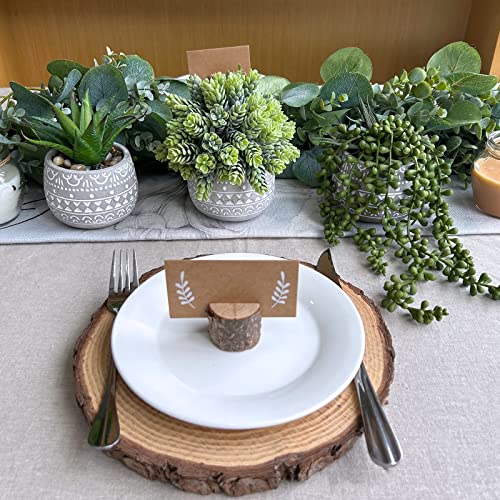 Winlyn 3 Pcs Assorted Small Potted Succulent Plants Artificial Aloe Hops String of Pearls Succulents in Gray Geometric Concrete Pots for Gifts Table Shelf Windowsill Indoor Outdoor Greenery Decor