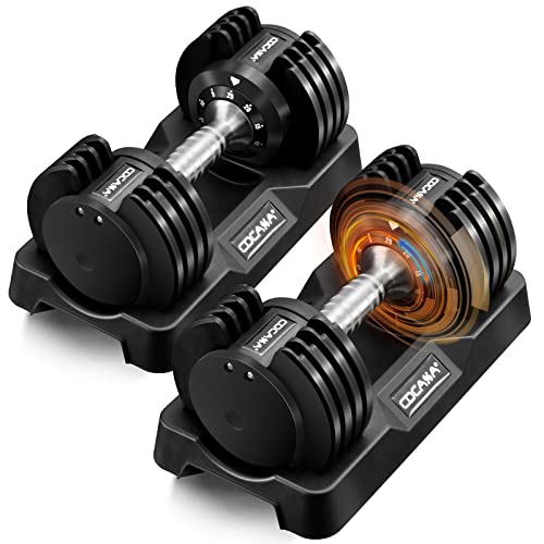 Adjustable Dumbbells Set of 2, 25 lb Weight Dumbbell Set for Home Gym,Dumbbells for Men and Women Workout Equipment