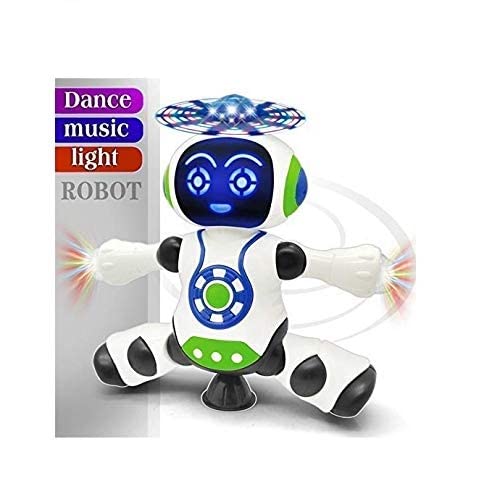 SIDD Dancing Robot with Music, Robot for Kids with 3D Flashing Lights, 360 Degree Rotation Toy Robot for Kids -Plastic,Multi Color,Pack of 1