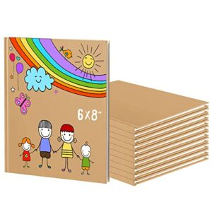10 pcs hardcover blank book for kids to write stories hardcover book sketchbooks blank journal books for student classroom diy drawing and writing, 20 sheets (brown, 6 x 8 inch)