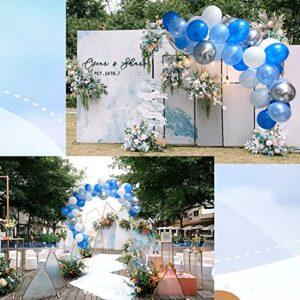 Blue Balloon Arch Kit, 126PCS Sliver Blue and White Garland Kit, Garland Kit for Birthday Party, Baby Shower Decoration, 10" and 5" Blue Balloon Graduation Decoration (Blue)