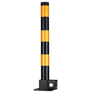 car parking space lock bollard lockable folding security post bollard parking post easy installation with keys(black yellow)(black yellow) (black yellow) (black yellow)