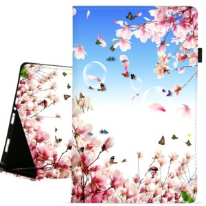case for 6" all-new kindle 11th generation 2022 release (model no.c2v2l3), pu leather flip case cover with smart auto wake/sleep and card slots for kindle 2022 11th gen e-reader.(butterfly in flowers)