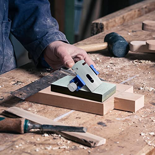 Hiboom Honing Guide Tool for Woodworking, Honing Guide for Chisels and Planes, Fits Chisels 0-2.4 Inch, Fits Planer Blades 0.25-2.55 Inch, Adjustable Angles and Wide Roller for Easy Sharpening