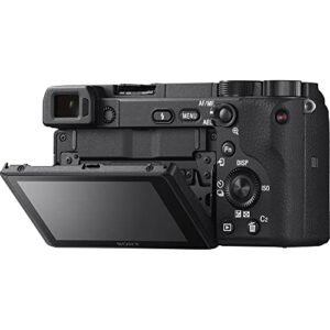 Sony a6400 Mirrorless Camera (ILCE-6400/B) + 64GB Card + NPF-W50 Battery + Card Reader + Corel Photo Software + HDMI Cable + Case + Flex Tripod + Hand Strap + Cap Keeper + More (Renewed)