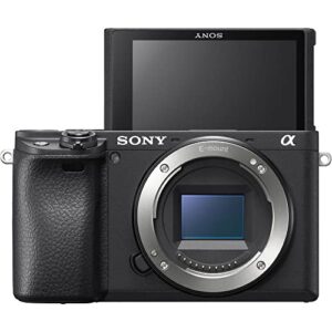 Sony a6400 Mirrorless Camera (ILCE-6400/B) + 64GB Card + NPF-W50 Battery + Card Reader + Corel Photo Software + HDMI Cable + Case + Flex Tripod + Hand Strap + Cap Keeper + More (Renewed)