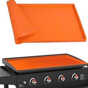 28" Griddle Mat Silicone for Blackstone, Griddle Silicone Protective Mat Cover,Heavy Duty Food Grade Silicone Grill Cover,Protect Your Grill from Rodents,Insects,Debris and Rust(Orange 28inch)