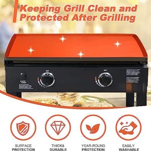 28" Griddle Mat Silicone for Blackstone, Griddle Silicone Protective Mat Cover,Heavy Duty Food Grade Silicone Grill Cover,Protect Your Grill from Rodents,Insects,Debris and Rust(Orange 28inch)