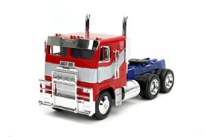 transformers rise of the beast 1:24 optimus prime w/robot on chassis die-cast car, toys for kids and adults