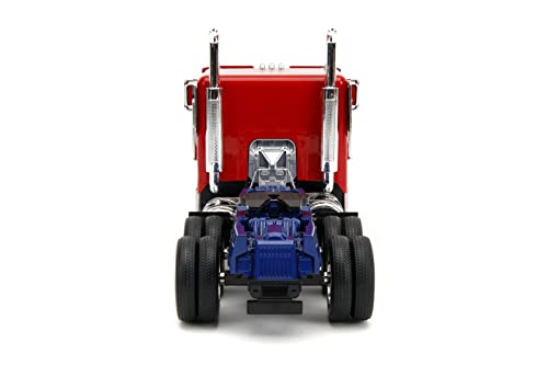 Transformers Rise of The Beast 1:24 Optimus Prime w/Robot On Chassis Die-Cast Car, Toys for Kids and Adults