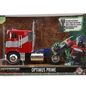 Transformers Rise of The Beast 1:24 Optimus Prime w/Robot On Chassis Die-Cast Car, Toys for Kids and Adults