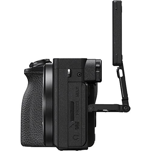 Sony a6600 Mirrorless Camera (ILCE6600/B) + 64GB Card + Card Reader + Case + Flex Tripod + Hand Strap + Memory Wallet + Cap Keeper + Cleaning Kit (Renewed)