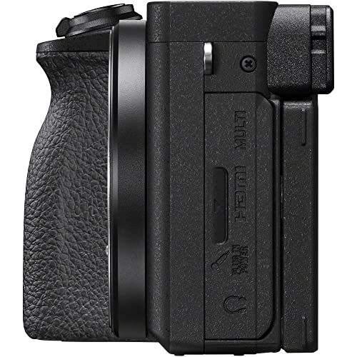 Sony a6600 Mirrorless Camera (ILCE6600/B) + 64GB Card + Card Reader + Case + Flex Tripod + Hand Strap + Memory Wallet + Cap Keeper + Cleaning Kit (Renewed)