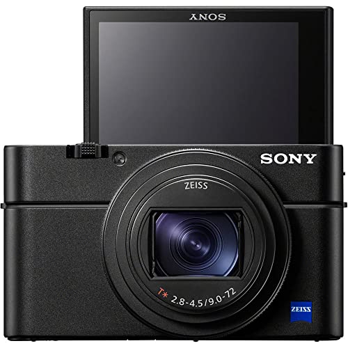 Sony Cyber-Shot DSC-RX100 VII Digital Camera (DSC-RX100M7) + 64GB Memory Card + Case + NP-BX1 Battery + Card Reader + Corel Photo Software + HDMI Cable + Charger + Flex Tripod + More (Renewed)