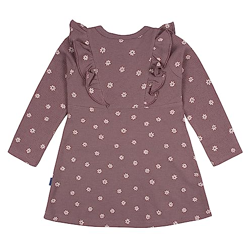 Gerber Baby Girls' Toddler Long Sleeve Dress with Ruffle Detail, Pink Daisies, 18 Months