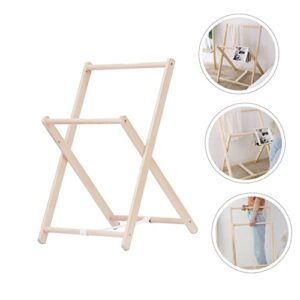 Homoyoyo Clothes Organizer Rack 1pc Simple Hanger Garment Storage Shelf Garment Rack Clothes Wood Rack Cross Wooden Clothing Coat Hanging Stand Clothes Rack