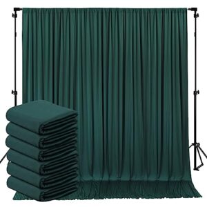 30ft×10ft wrinkle free blackish green backdrop curtain for party wedding 6 panels 5ft×10ft hunter green polyester drapes for curtain backdrop decor birthday baptism photography baby shower