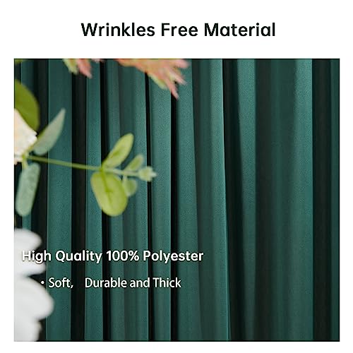30ft×10ft Wrinkle Free Blackish Green Backdrop Curtain for Party Wedding 6 Panels 5ft×10ft Hunter Green Polyester Drapes for Curtain Backdrop Decor Birthday Baptism Photography Baby Shower