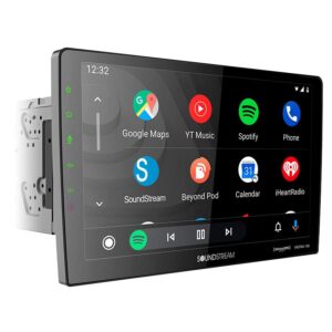 SOUNDSTREAM Double Din Car Stereo | Touchscreen 10 .6 Inch Car Radio Multimedia Player w/Apple CarPlay Android Auto Bluetooth Mirror Link | Touch 10” Car Audio Receivers Supports USB SD AUX Camera