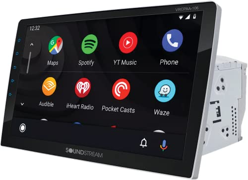 SOUNDSTREAM Double Din Car Stereo | Touchscreen 10 .6 Inch Car Radio Multimedia Player w/Apple CarPlay Android Auto Bluetooth Mirror Link | Touch 10” Car Audio Receivers Supports USB SD AUX Camera