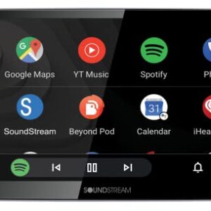 SOUNDSTREAM Double Din Car Stereo | Touchscreen 10 .6 Inch Car Radio Multimedia Player w/Apple CarPlay Android Auto Bluetooth Mirror Link | Touch 10” Car Audio Receivers Supports USB SD AUX Camera