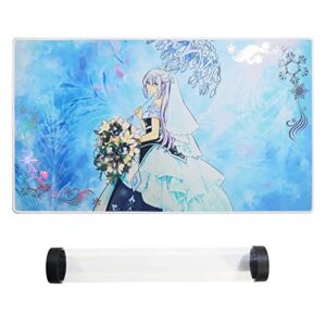 teardrop the rikka queen ygo foil playmat holographic mat gaming competition pad mat for tcg ccg trading card game mat + playmat tube