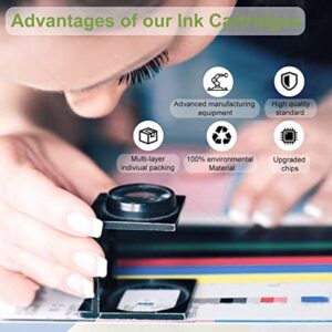 212XL New Upgraded Chips Ink Cartridges Remanufactured Replacement for Epson 212 T212XL Ink Cartridges for XP-4100 XP-4105 WF-2850 WF-2830 (BCMY, 4 Pack)