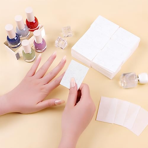 500PCS Nail Polish Remover, Lint Free Nail Wipes Super Absorbent Gel Nail Polish Remover Cotton Pads for Acetone Nail Polish Remover Nail Wipes for Acrylic Gel Nails Clean, White