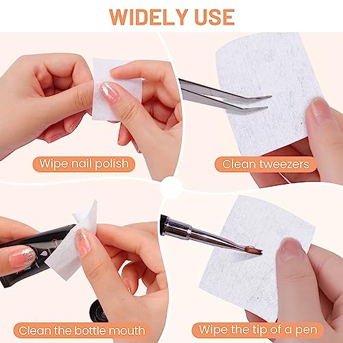 500PCS Nail Polish Remover, Lint Free Nail Wipes Super Absorbent Gel Nail Polish Remover Cotton Pads for Acetone Nail Polish Remover Nail Wipes for Acrylic Gel Nails Clean, White