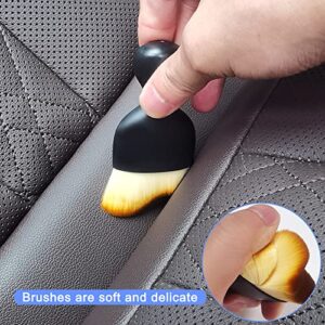 Dland 2 Pieces Car Interior Dust Brush, Car Cleaning Soft Bristle Brush Detail Brush, Used for Air Conditioning Vents, Computer, Dashboard, Car RV Interior, etc