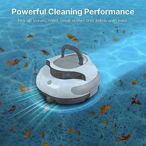 Upgraded - POOLPURE Robotic Pool Vacuum, Cordless Pool Cleaner Lasts 2 Hours, Self-Parking, Dual-Motor, IPX8 Waterproof, Automatic Cleaner Ideal for Above/In-Ground Flat Pools up to 40 Feet