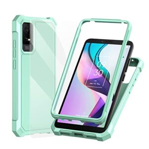ailiber phone case for tcl 30z(t602dl), tcl 30 le case with screen protector, 2 layer structure protection, shockproof corner tpu bumper, slim silicone phone cover for straight talk tcl 30z-mint green