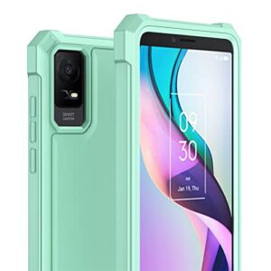 Ailiber Phone Case for TCL 30Z(T602DL), TCL 30 LE Case with Screen Protector, 2 Layer Structure Protection, Shockproof Corner TPU Bumper, Slim Silicone Phone Cover for Straight Talk TCL 30Z-Mint Green