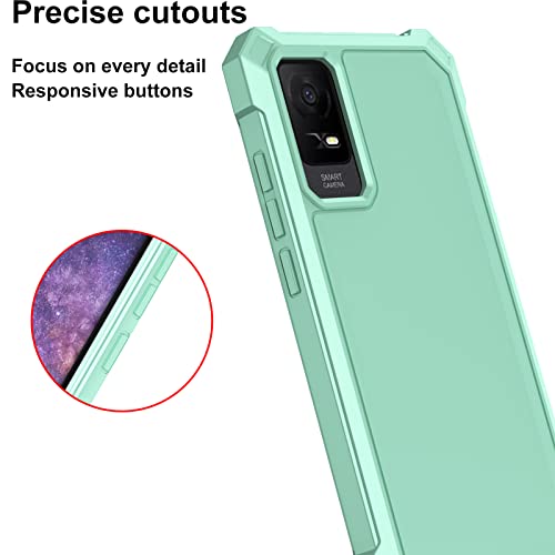 Ailiber Phone Case for TCL 30Z(T602DL), TCL 30 LE Case with Screen Protector, 2 Layer Structure Protection, Shockproof Corner TPU Bumper, Slim Silicone Phone Cover for Straight Talk TCL 30Z-Mint Green