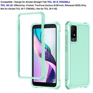 Ailiber Phone Case for TCL 30Z(T602DL), TCL 30 LE Case with Screen Protector, 2 Layer Structure Protection, Shockproof Corner TPU Bumper, Slim Silicone Phone Cover for Straight Talk TCL 30Z-Mint Green