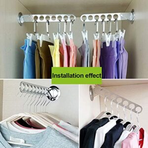 MXFDOKD Wall Mounted Rack Laundry Room Clothes Hanger Wall Mounted Clothes Rack with Swing Arm Stainless Steel Clothes Hooks Laundry Hanger Dryer Rack Folding Hanger Retractable Clothes Rack