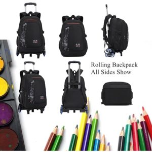 VIDOSCLA Elementary Kids Boys Rolling Backpack Teens Carry-on Luggage with Wheels Trolly BookBag for School