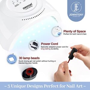 JEWHITENY U V LED Gel Nail Lamp, SUN1G 48W Dryer Light for Polish-3 Timers Professional Upgraded Curing Lamp Art Accessories, Dual Toe Nails,White