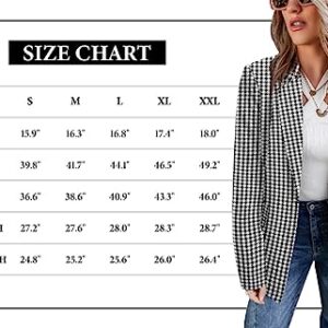 CRAZY GRID Women Casual Business Blazer Professional Work Blazer Jacket Ladies Stretch Long Sleeve Fashion Suit Jacket Plus Size XL Houndstooth