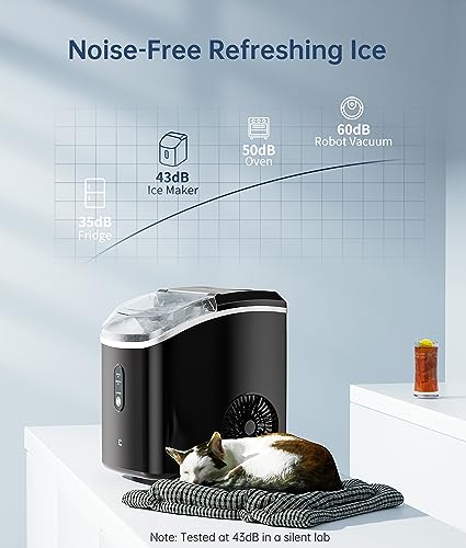 EASYERA Nugget Ice Maker Countertop, Pellet Crushed Chewble Ice Cubes, 33LBS/24H, Compact Self-Cleaning Machine with Ice Bags for Home, Kitchen, RV, Camping