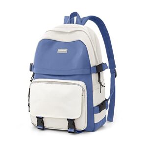 weradar Cute College Backpack for Women Men,Middle School Backpack For Teen Girls,Waterproof Travel Rucksack Casual Daypack,High School Bag For Boy,Kawaii Students(Blue)
