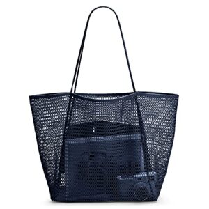kalidi mesh beach tote bag women shoulder hobo handbag 23l large grocery tote bag casual shopping bag vacation travel pool