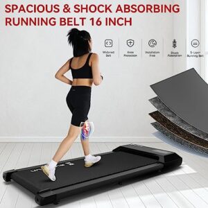 Walking Pad, SupeRun Treadmills for Home/Office 2 in 1 Under Desk Treadmill, Walking Treadmill with Remote Control, Smart Desk Treadmill for Walking Jogging, LED Display, Low Noise
